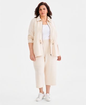 Plus Size LuxLounge French Terry Capri Pants