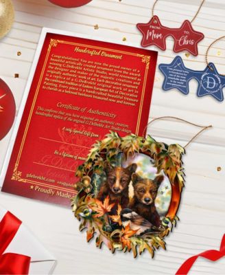 Simple Joys Black Bear Cubs Bees Holiday Ornaments, Set of 2