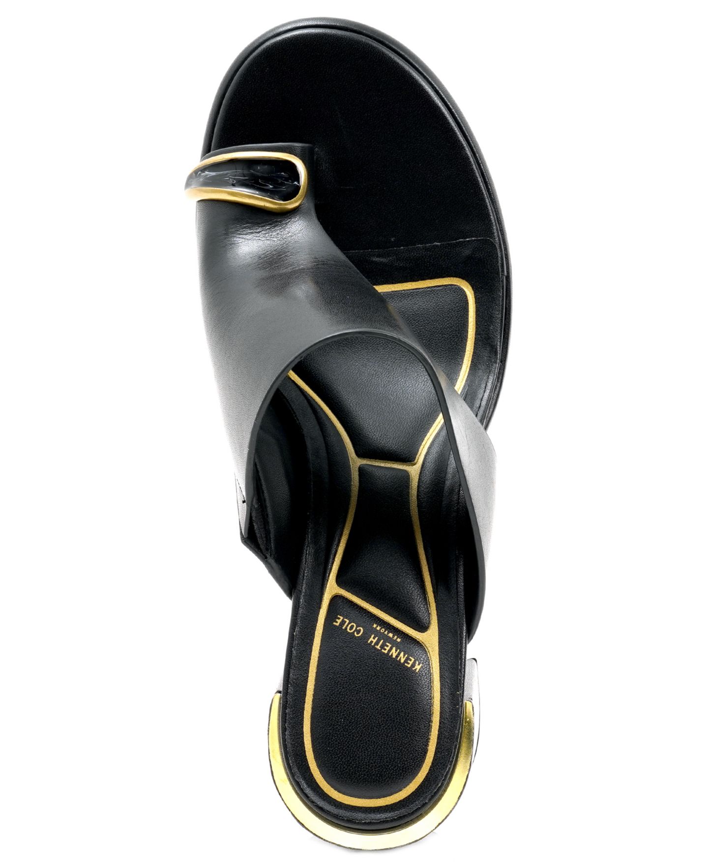 Женские сандалии Kenneth Cole New York Syndika Block Heel Dress Sandals, цвет: Чёрный кожаный — фото 4