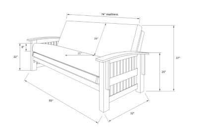 Washington Frame-Rustic Walnut Finish-Linen Cocoa Mattress