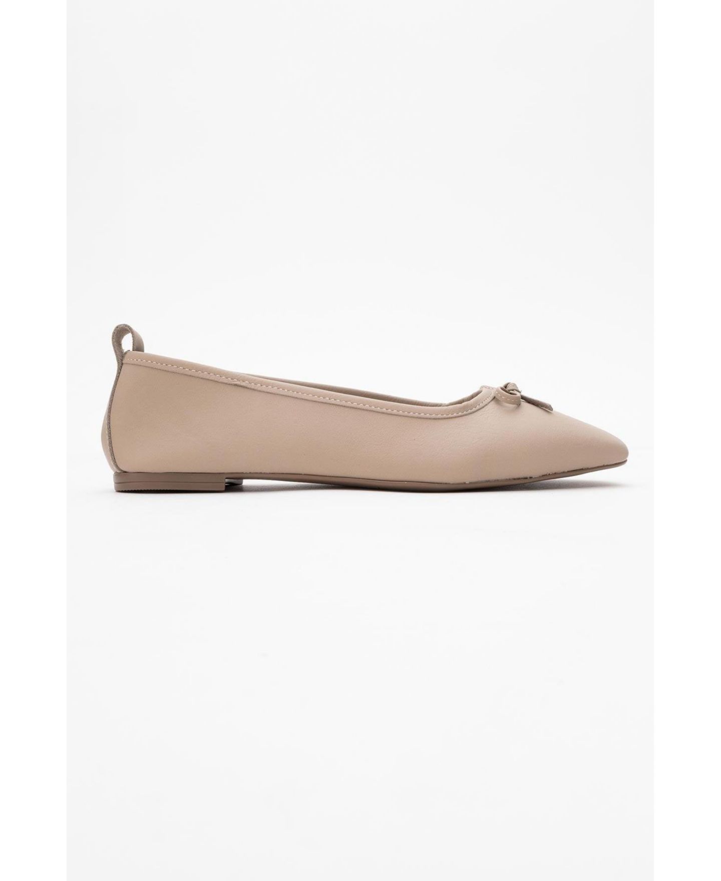 Женские кожаные балетки Forever & Always Shoes Sosa, цвет: Бежевый кожаный — фото 6