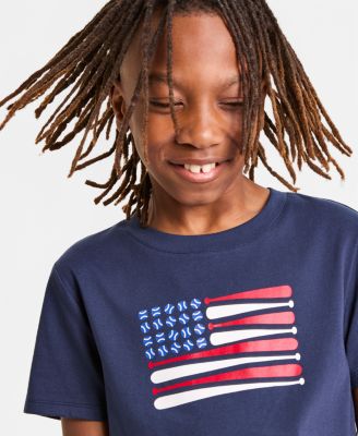 Boys' XS-XL Baseball-Flag Graphic T-Shirt