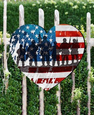 USA Military-Inspired Heart Holiday Outdoor Decor Large Ornament