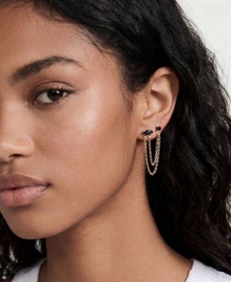 Double Piercing Chain Dangle Earrings