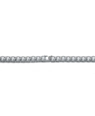 Radiant Sterling Silver 6MM Cubic Zirconia Tennis Necklace