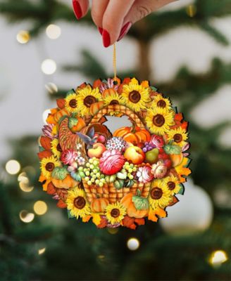 Cats Wreath Holiday Ornaments, Set of 2