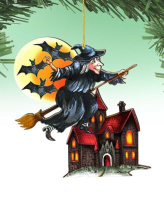 Christmas Witch Holiday Ornaments, Set of 2