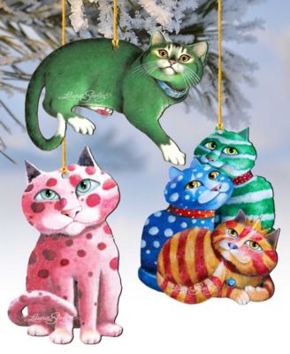 Rainbow Cats Holiday Ornaments, Set of 3