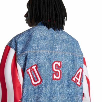 Men's Blue USA Soccer 1994 Denim Graphic Full-Zip Track Jacket