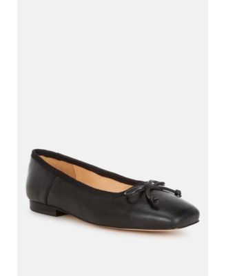 Rag and Co Womens Lutten Square Toe Bow Ballerinas