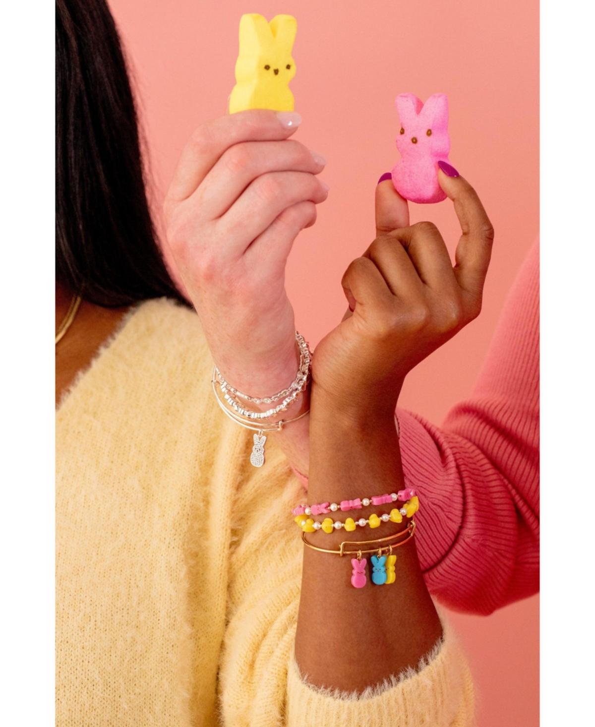 Alex and Ani Peeps Bunny Multi Charm Bangle Bracelet