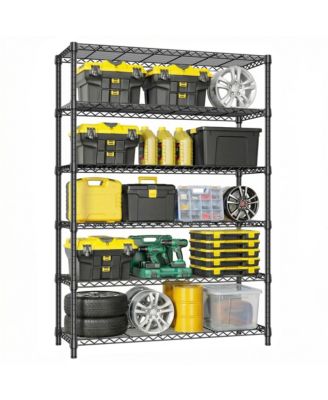 6 Tiers Storage Shelves - Heavy Duty Metal Wire Shelving Unit, Adjustable Storage Rack for Garage, Warehouse, 2100 lbs Capacity