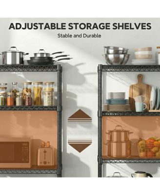 6 Tiers Storage Shelves - Heavy Duty Metal Wire Shelving Unit, Adjustable Storage Rack for Garage, Warehouse, 2100 lbs Capacity