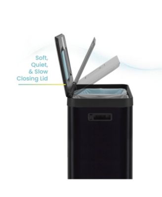 19 Gallon Stainless Steel Dual Trash and Recycling Can with CleanAura Odor Control and Soft Close Lid