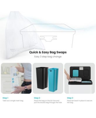 19 Gallon Stainless Steel Dual Trash and Recycling Can with CleanAura Odor Control and Soft Close Lid