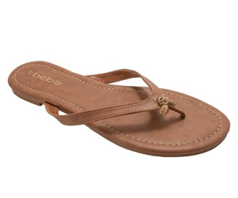Женские сандалии Bebe Flat, цвет: Рыжевато-коричневый