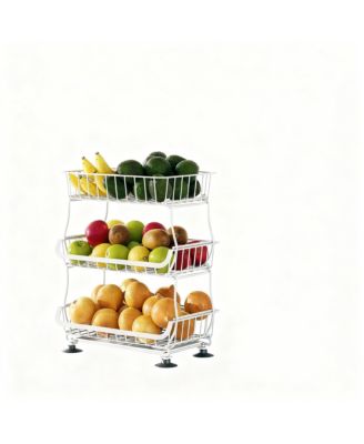 3-Tier Rolling Pantry Cart with Lockable Wheels for Kitchen Storage