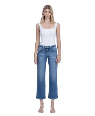 Women's Mid Rise Ankle Straight Jeans