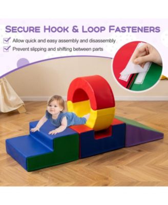 5-Piece Kids Foam Climbing Toys with PU Leather Cover