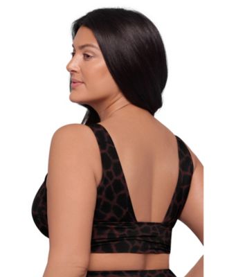 Women's S3 Supportive Cinched Adjustable Midkini Swimsuit Top - Indigo