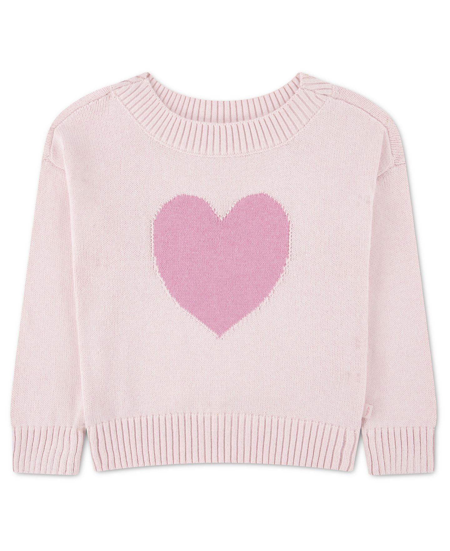 Свитер abercrombie kids Heart Oversized Long-Sleeve Sweater для девочек-малышей, цвет: Розовый — фото 1