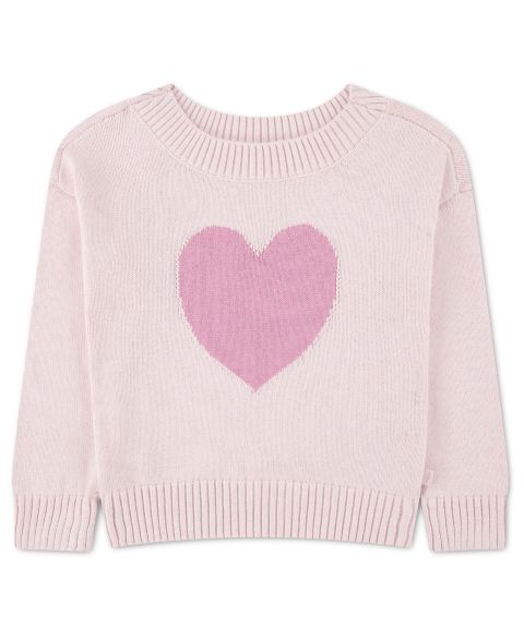Свитер abercrombie kids Heart Oversized Long-Sleeve Sweater для девочек-малышей, цвет: Розовый