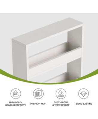 5-Tier Tall Narrow Storage Cart on Wheels, 63 '' Mobile Shelf Organizer, Rolling Utility Cart for Kitchen, Dining Room, Small Spaces