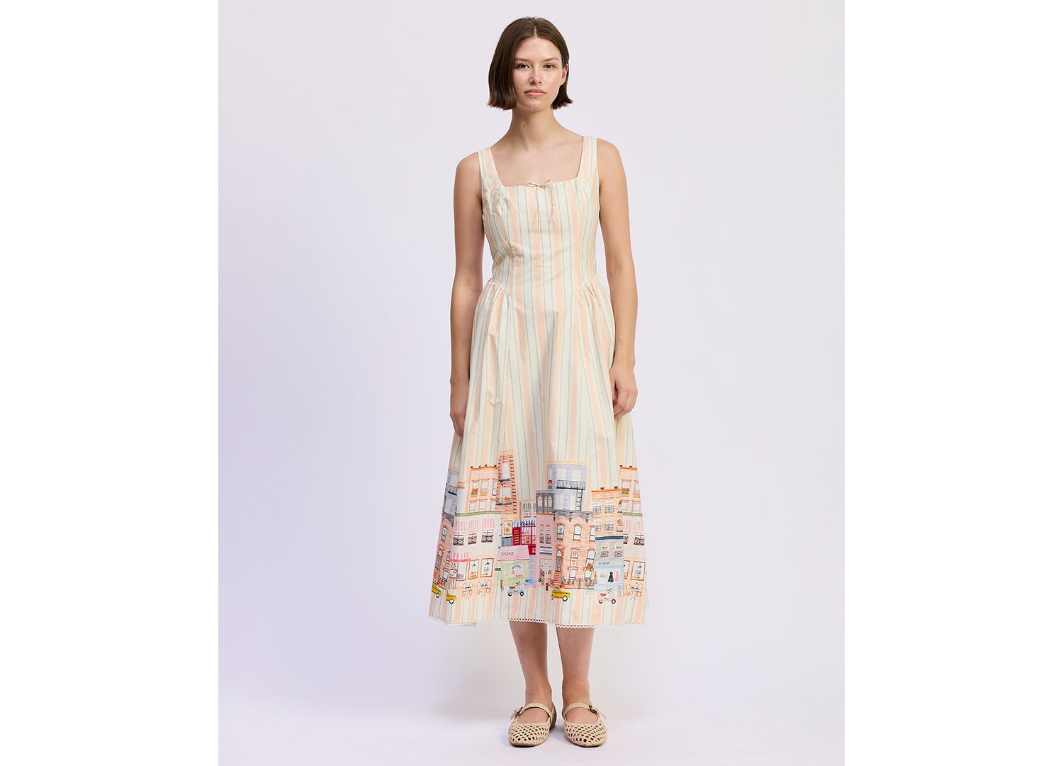 Women's Square Neck Athena Midi Dress