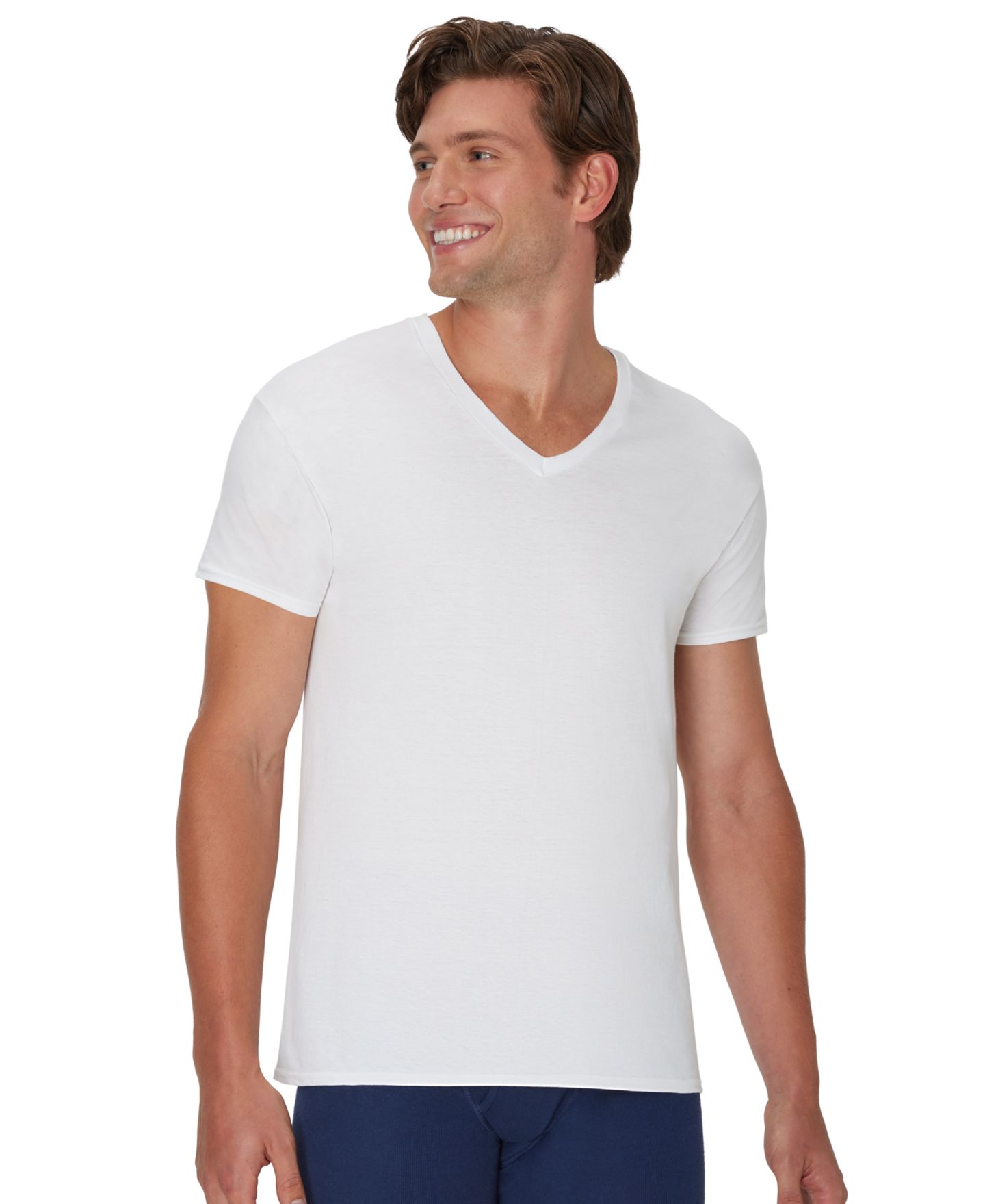 Мужские топы Hanes Ultimate V-Neck Undershirt, 5-Pack, цвет: Разноцветный — фото 4