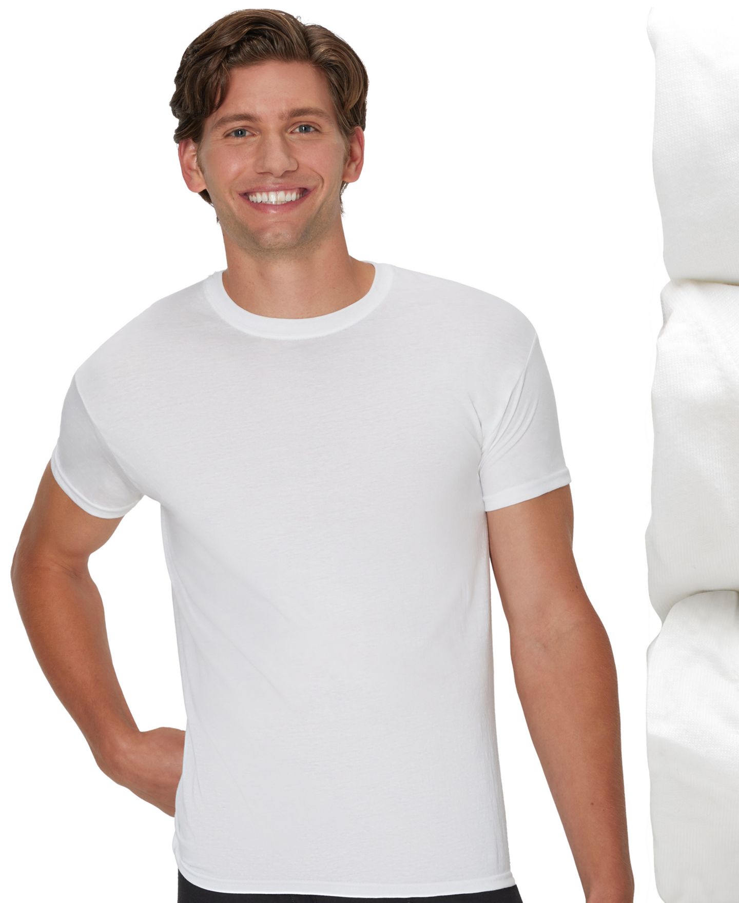 Мужские топы Hanes Ultimate Crewneck Undershirt, 3-Pack, цвет: Разноцветный — фото 1