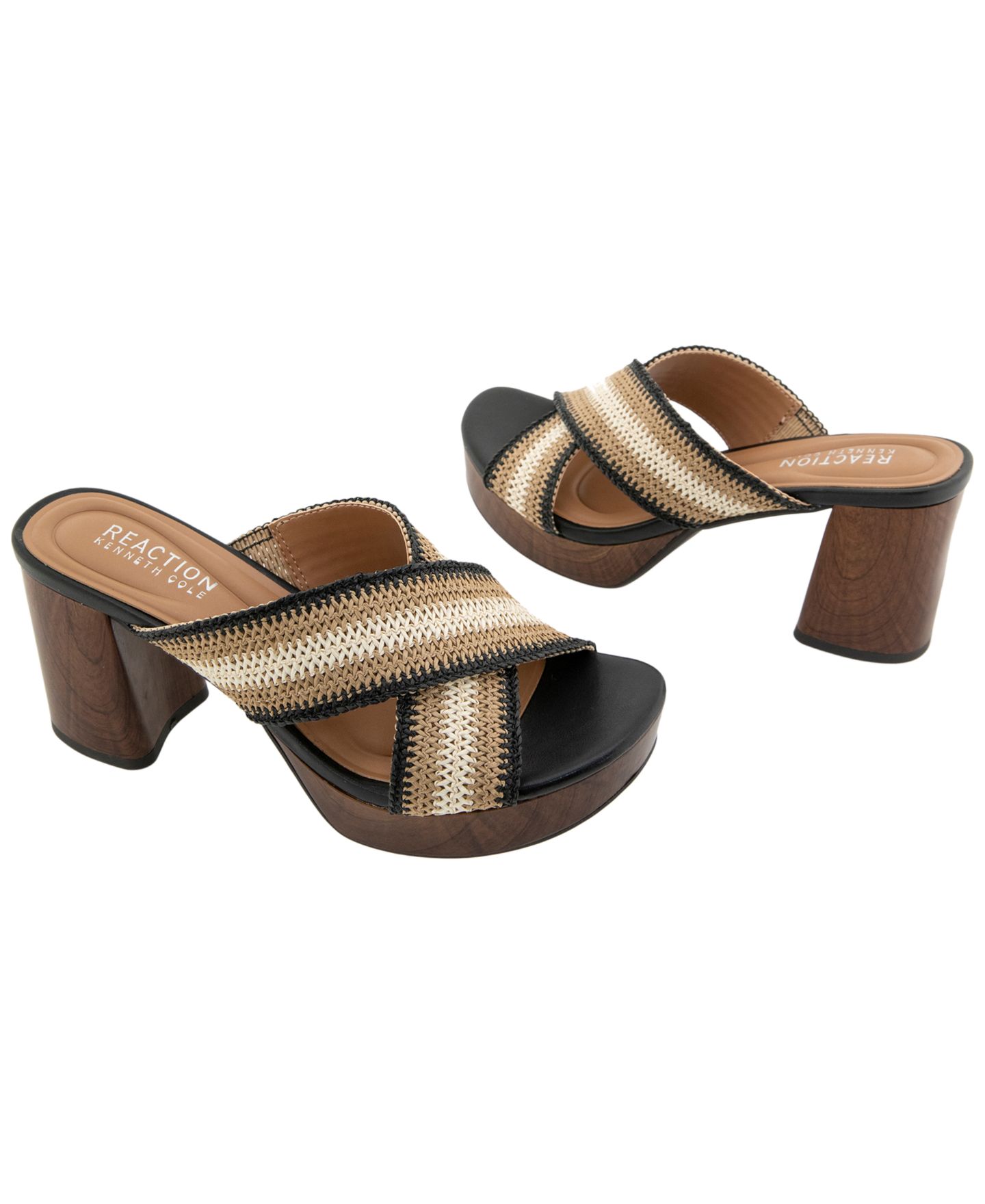 Женские сандалии Kenneth Cole Reaction Reeva Platform Mule Dress Sandals, цвет: Чёрный разноцветный — фото 7