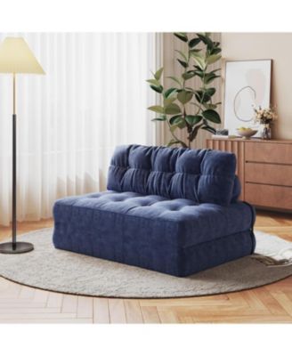 Folding Sofa Bed, Futon Sofa Bed, Floor Folding Couch for Living Room, Convertible Sleeper Chair with Pillow Foldable Mattress Back Support
