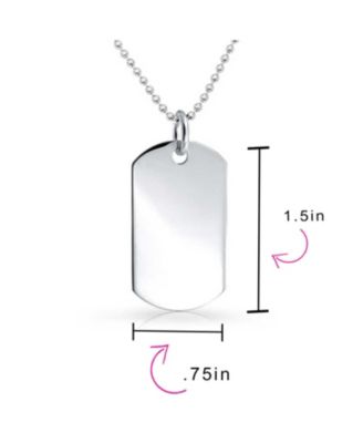 Plain Blank Army Style Dog Tag Pendant Necklace