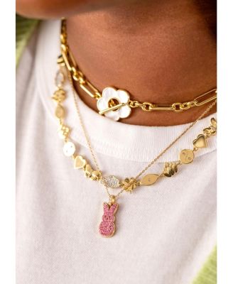 Peeps Pave Bunny Pendant Necklace