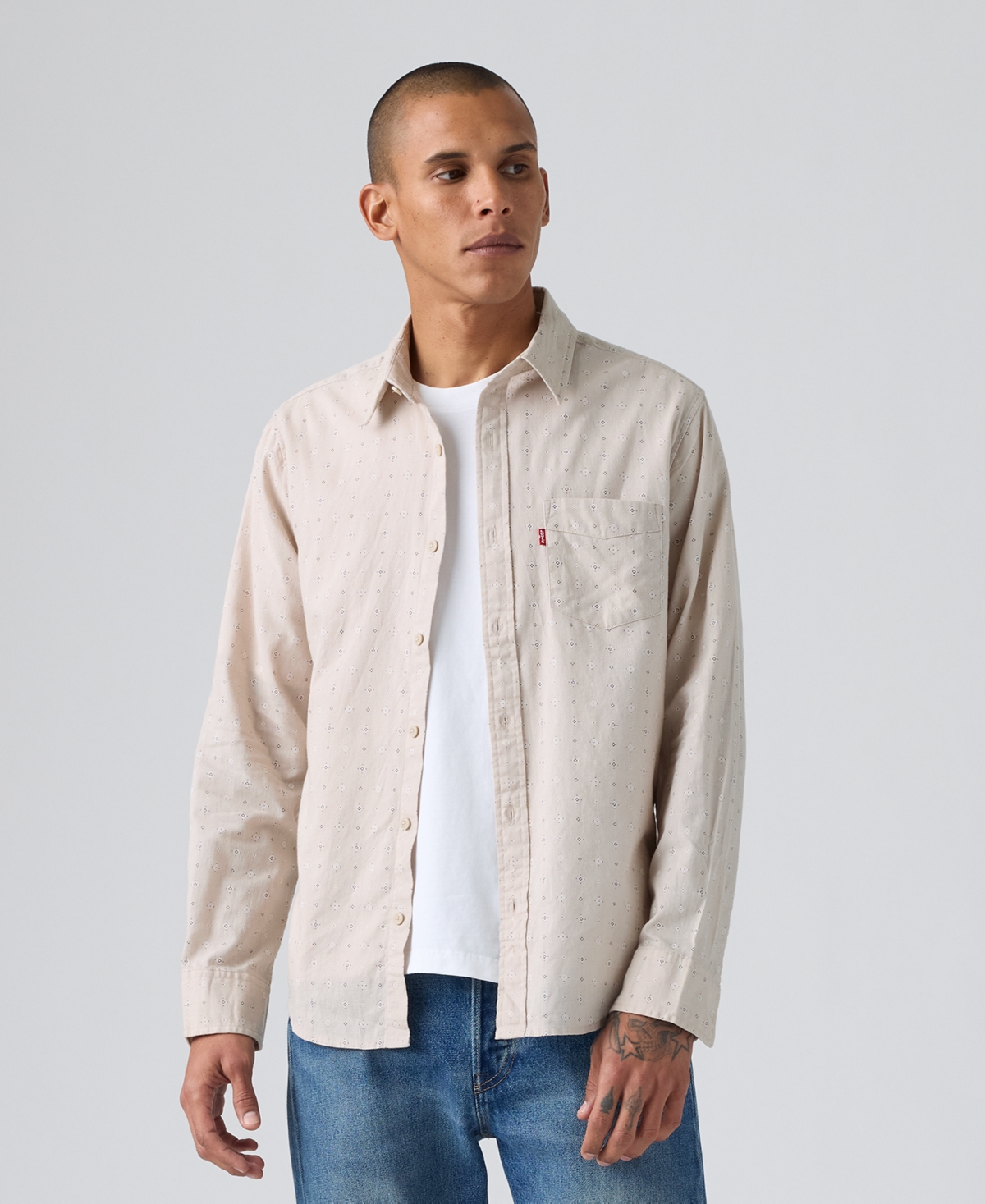 Levi's Men's Classic 1 Pocket Regular-Fit Long Sleeve Shirt - Chateau Gray