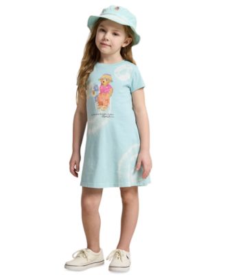 Girls' 2T-6X Tie-Dye Polo Bear Cotton Jersey Dress