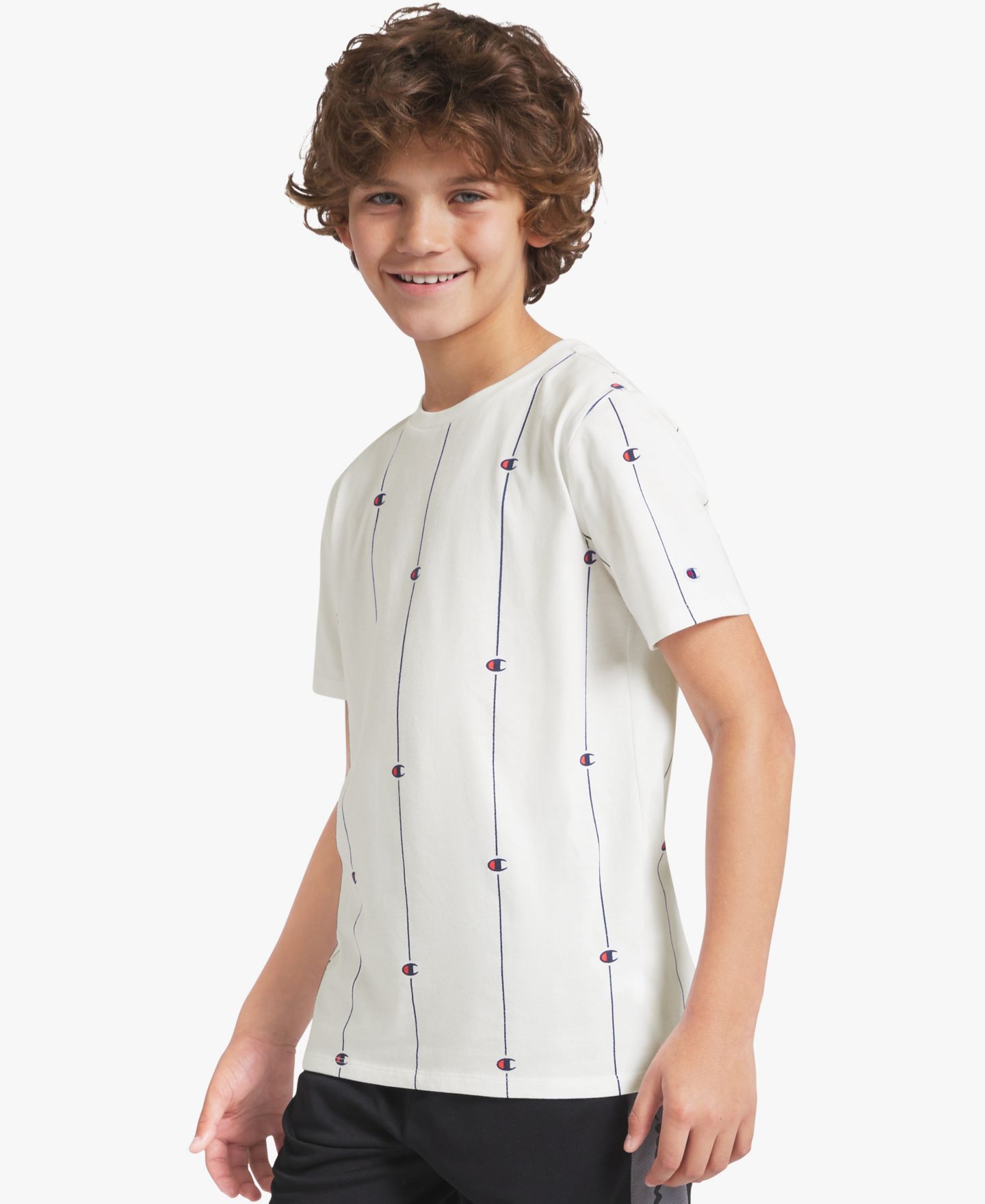 Футболка Champion Printed Short-Sleeve Crewneck T-Shirt для мальчиков, цвет: Яркий белый — фото 4