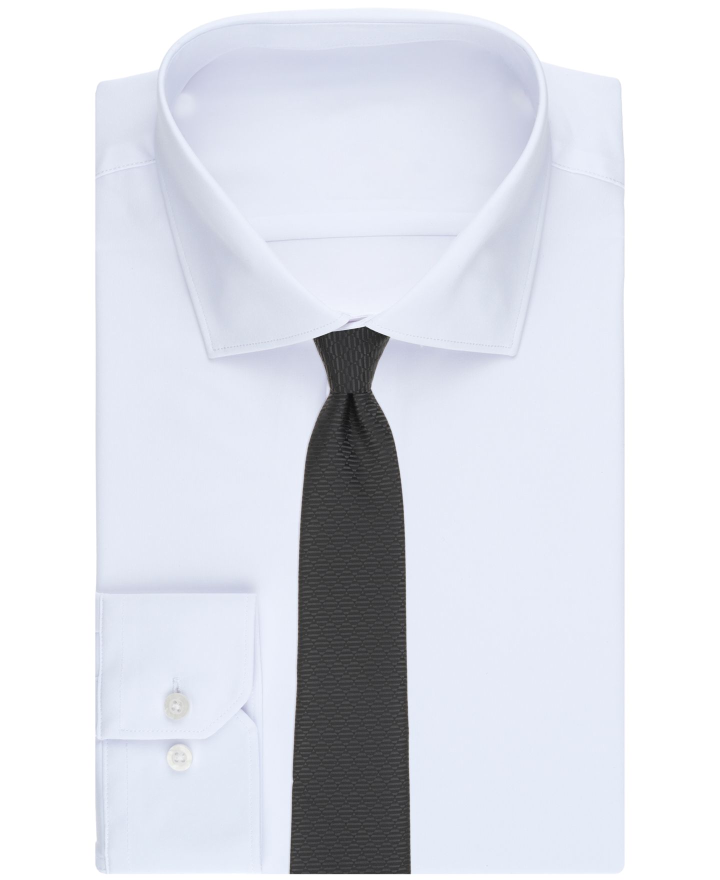 Мужской галстук Perry Ellis Portfolio Tarrant Solid Tie, цвет: Чёрный — фото 3