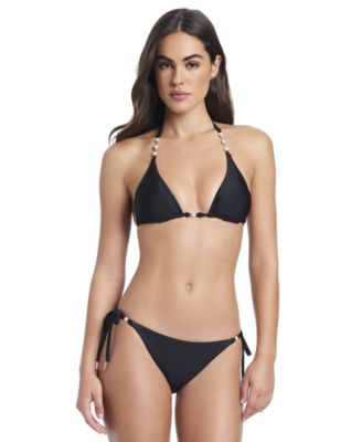 Women's Pearls Of Wisdom Cheeky Coverage Tie Side Bottom