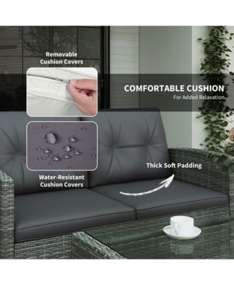 4 Piece Patio Furniture Set, Loveseat, Chairs & Table