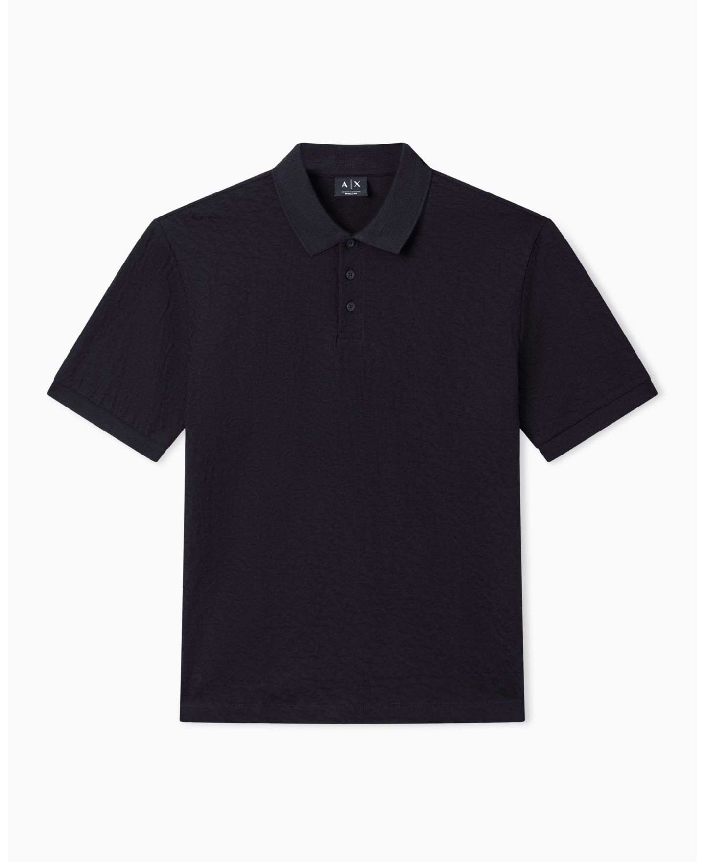 Мужское поло A|X Armani Exchange Mercerized Cotton All Over Logo Print Polo Shirt, цвет: Чёрный — фото 5