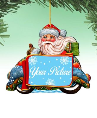 Merry Christmas Santa Picture Frame Ornament, Set of 2