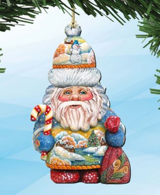 Whimsical Winter Wonders Santa Wooden Ornaments, Set of 2