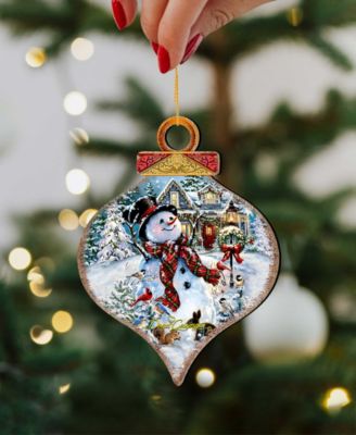 An Old Fashioned Christmas Drop Wooden Ornaments, Set of 2