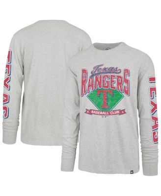 Men's Gray Texas Rangers Big & Tall Distressed Franklin Long Sleeve T-Shirt