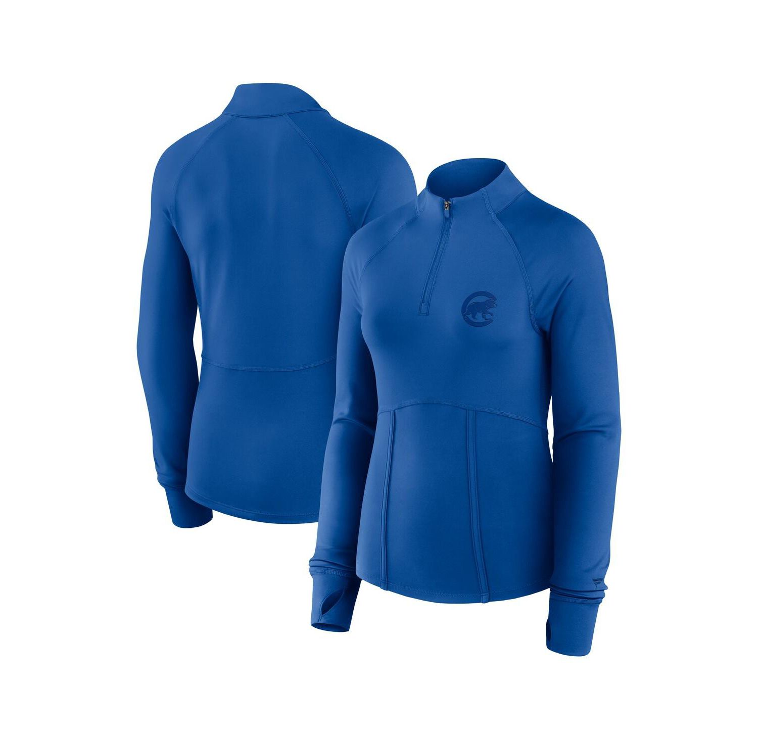 Women's Royal Chicago Cubs Elements Raglan Tri-Blend Quarter-Zip Top