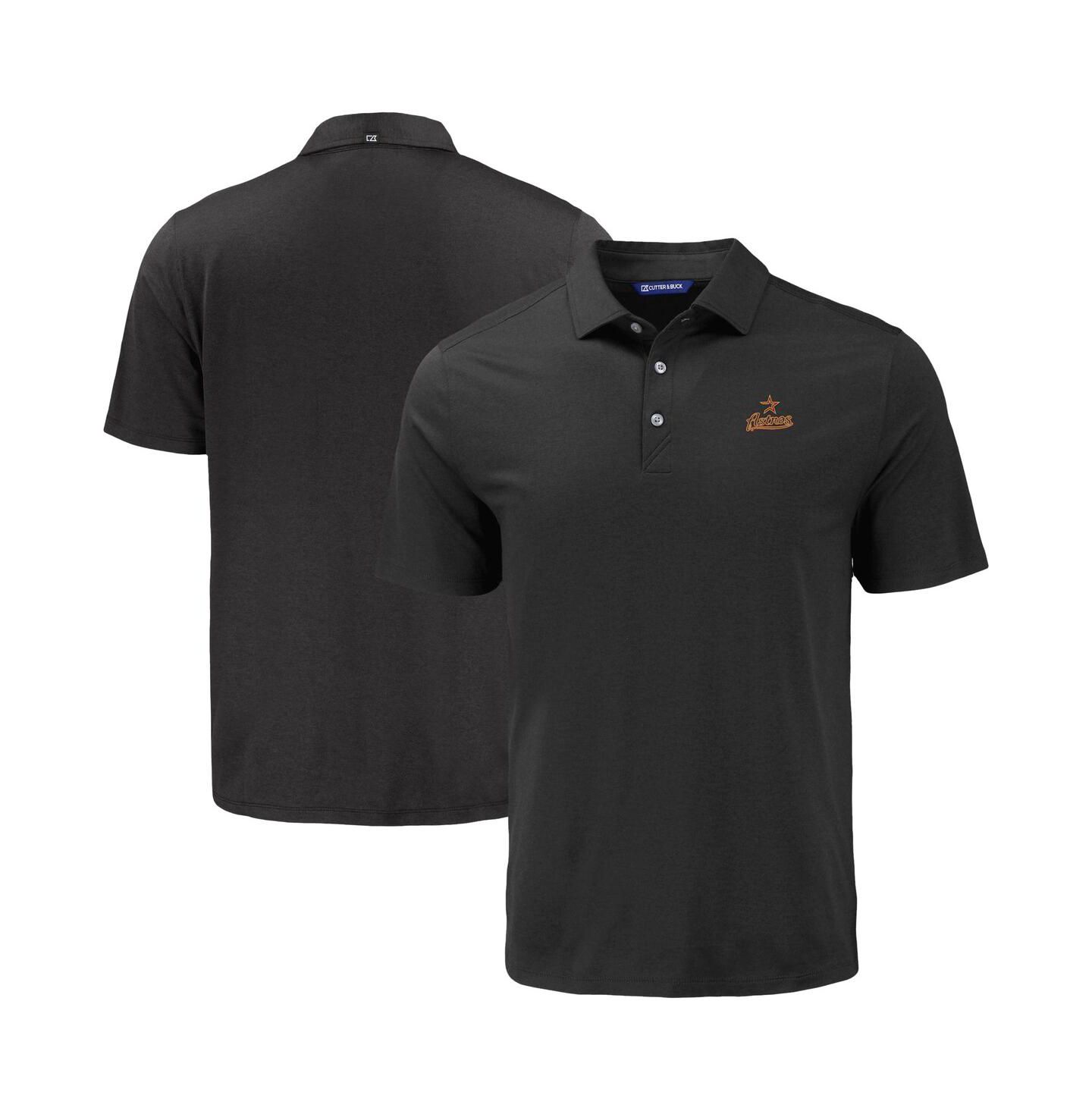 Мужское поло Cutter & Buck Black Houston Astros Coastline Epic Comfort Eco Polo Shirt — фото 1