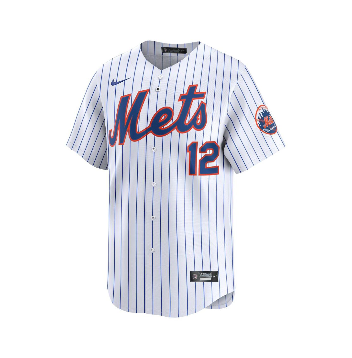 Мужской топ Nike Francisco Lindor White New York Mets Home Limited Jersey — фото 2