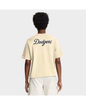 Women's Cream Los Angeles Dodgers City Connect Pocket Boxy T-Shirt