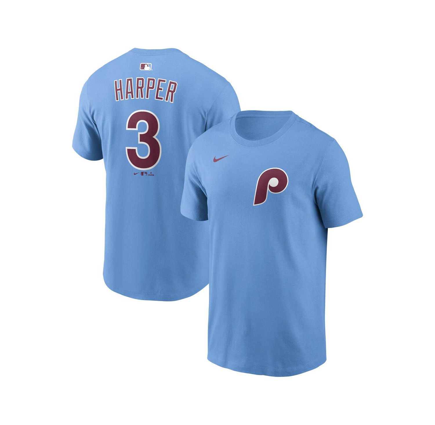 Men's Bryce Harper Light Blue Philadelphia Phillies Name & Number T-Shirt